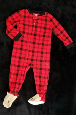 ✅ Baby Boy Carter's Warm Plaid Footed Pajama• Size 24m• Great Condition• $7firm