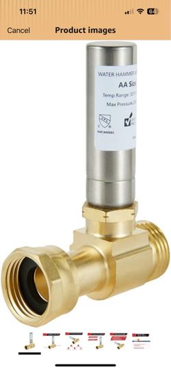 1Pcs EFIELD 3/4"Water Hammer SS Arrestor,Swivel FHT x MHT(HAMMER021-1)