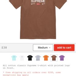 SUPREME Est.1994 BROWN TEE MEDIUM