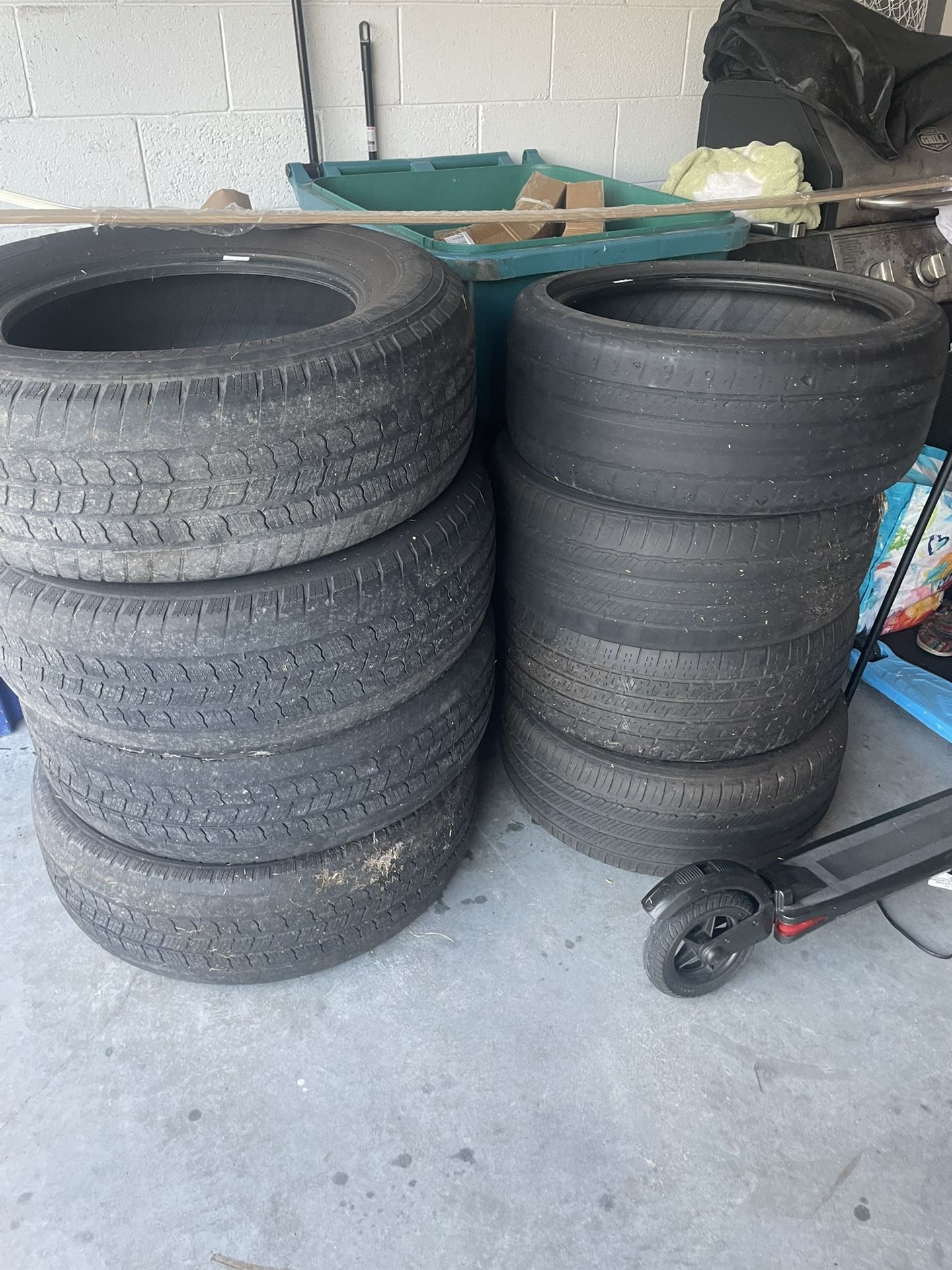 Tires    Some Are Scrap    All 8 For $45