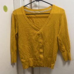 Yellow Button Down Sweater Need Gone ASAP