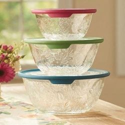 3 Tazones Con Tapa Princess House. 