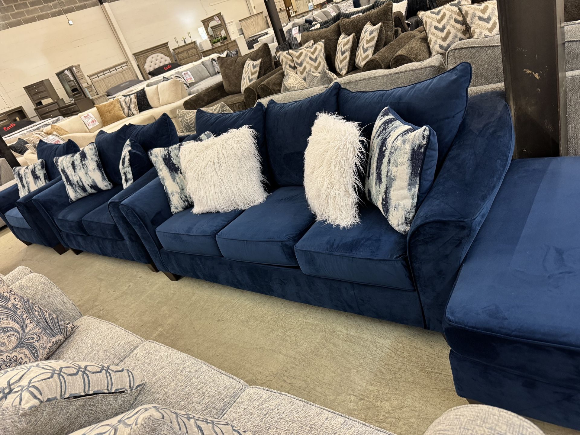 4 Piece Blue Living Room Set. No credit needed financing available!