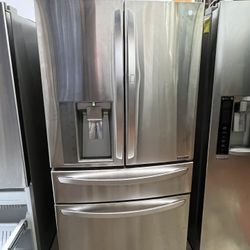 LG 36 W” French four door refrigerator stainless steel/nevera cuatro puertas 