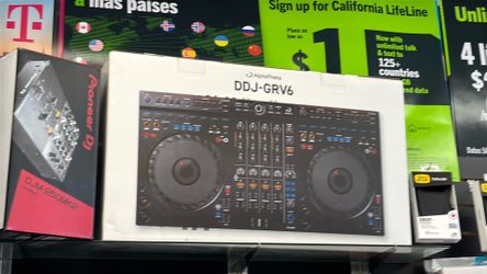 AlphaTheta DDJ-GRV6, a 4-channel DJ controller designed for use with rekordbox and Serato DJ Pro.