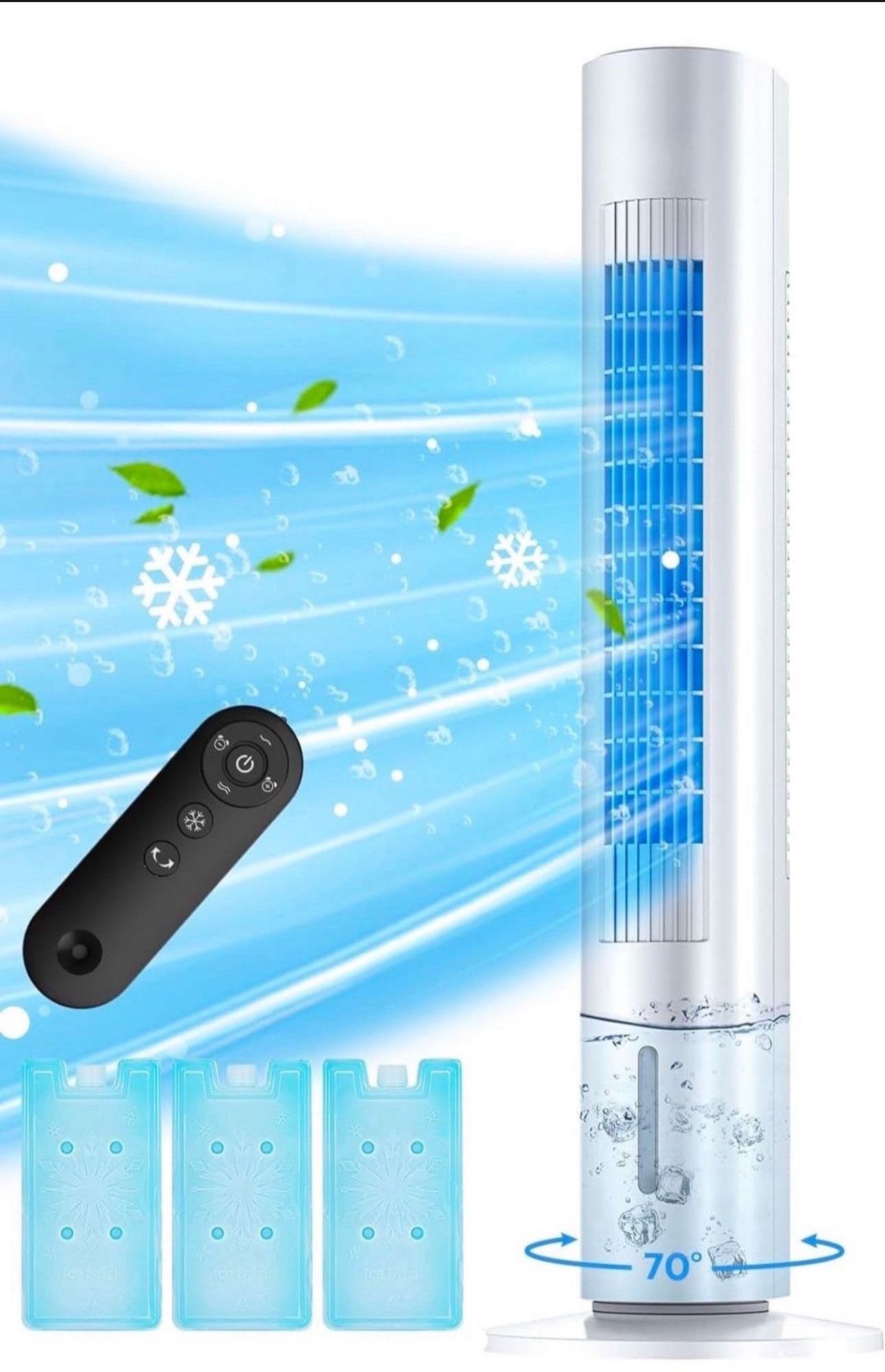 BALKO 35 INCH Evaporative Air Cooler, 2024 Upgraded Swamp Cooler Air Conditioner w/Cooling Mode, 3 Speeds, Smart Timer for Auto-Off, 20Ft Remote, 70ยฐ