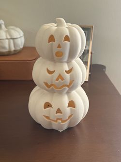 Light up ceramic pumpkin