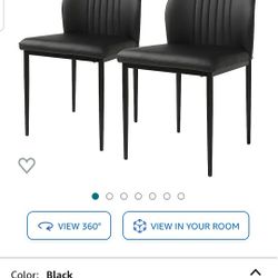 Dining Chair PU Leather Living Room Chair Modern Kitchen Armless Side Chair with Metal Legs (Black, Set of 2)
1,326
