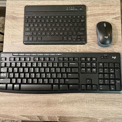 Logitech Wireless Keyboard With Mouse And Onn Wireless Keyboard