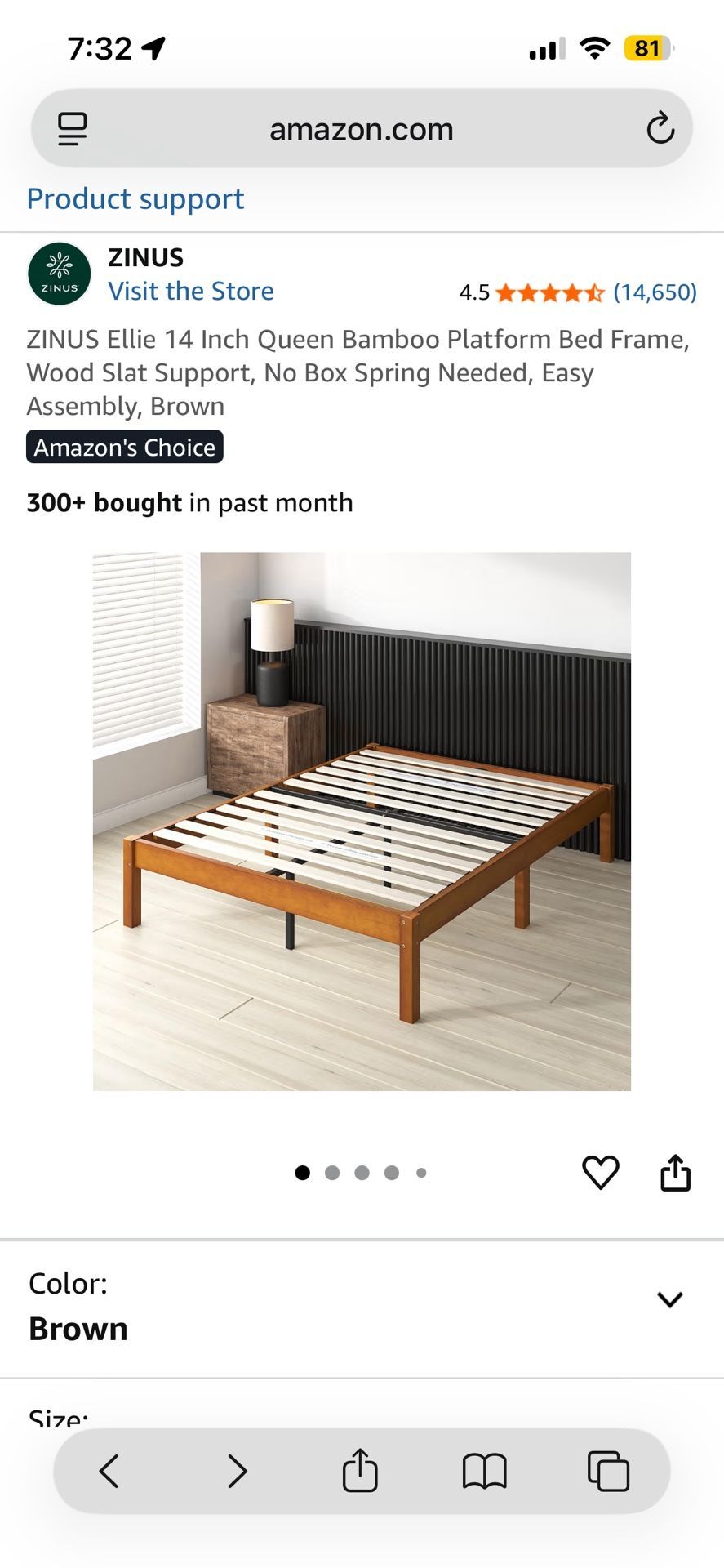 14 Inch Queen Bed frame 