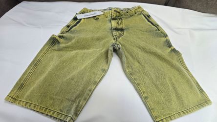 Foo and Foo Yellow Wash Denim Shorts
