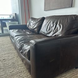 Brown Leather Couch 