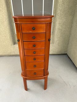 Oak jewelry armoire