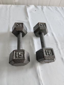 Dumbbells  3 sets  8lb, 10lb, 15lb