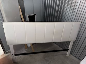 Modern White Upholstered Headboard – Queen Size – Contemporary Bedroom Style