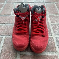 Size 8 Red Reflective Air Jordan 5
