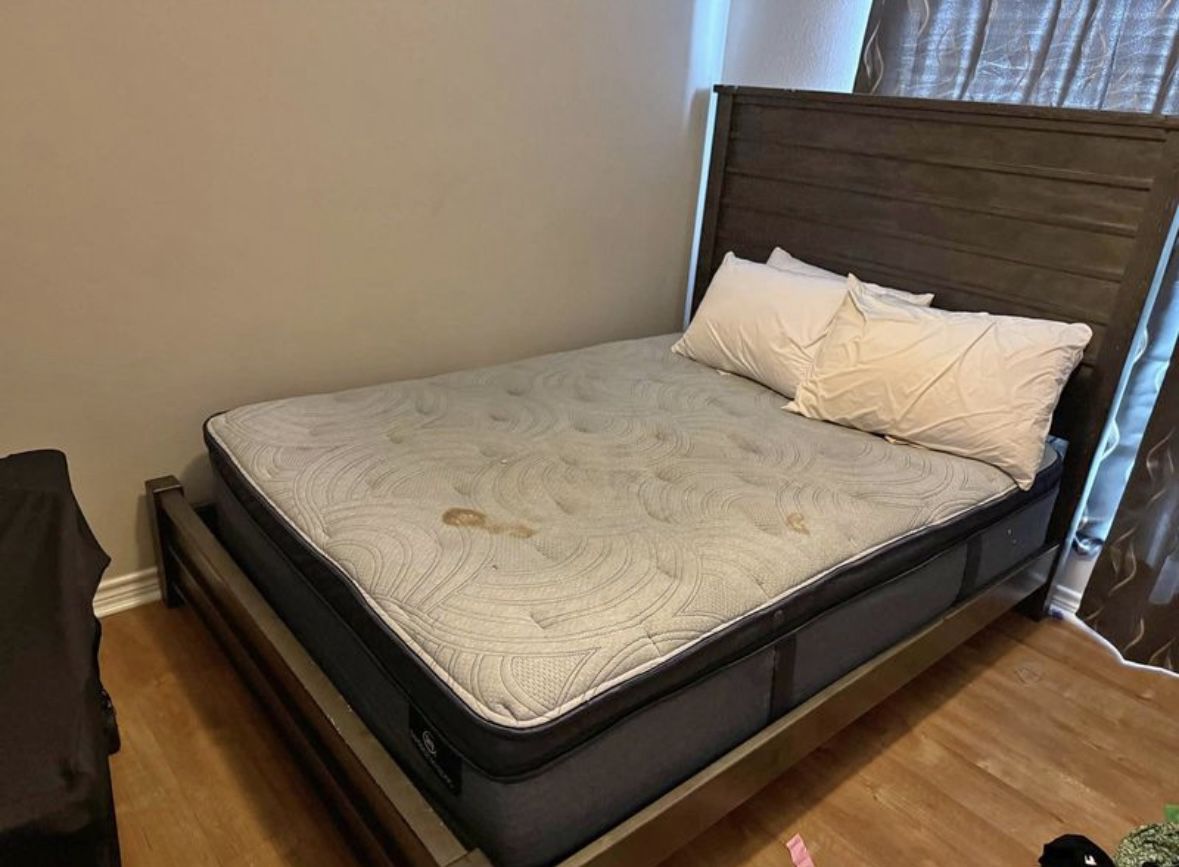Queen Size Bed With Mattress 400$ OBO 