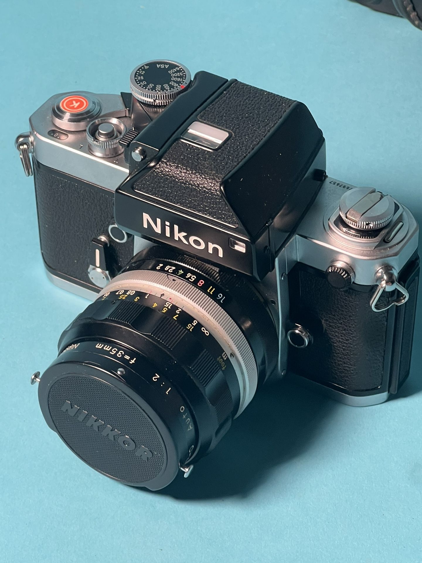 Nikon F2 Photomic DP-1 w/ Nikkor-O 35mm f/2, Hood, PK-3, Ext JAPAN