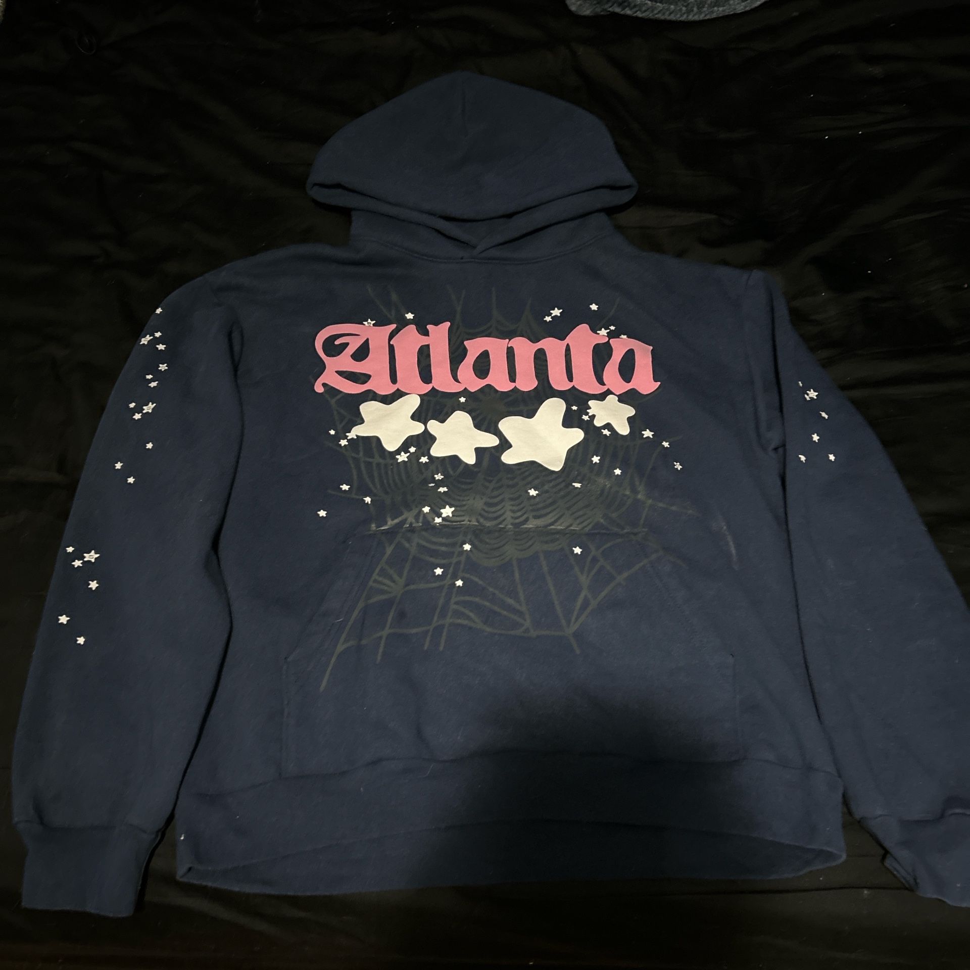 blue and pink antlanta sp5der hoodie size medium