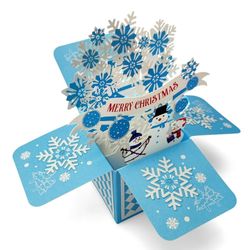 3D Christmas greeting card with stunning visual effect, snowman, handmade surprise greeting card, unique Christmas gift