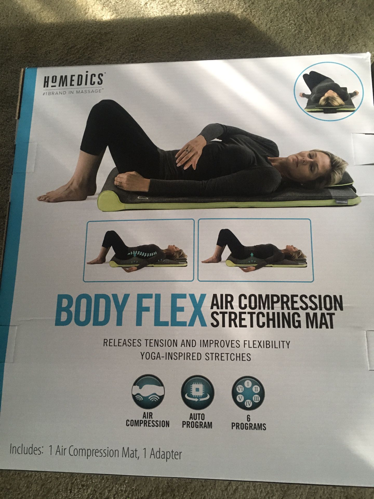 Homedics Air Compression Body Flex Stretching Mat/newer