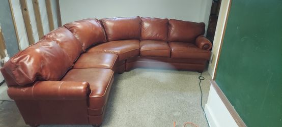 Walter E Smithe Couch  - Red Leather