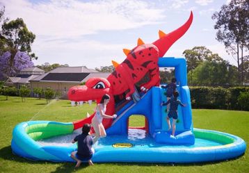 Dino cave inflatable water slide new sealed box price firm