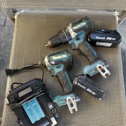 Makita Impact, Hammer Drill & 2 Batteries & Charger Is not Original) $110.