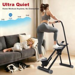 stairmaster Machine for Home - Stair Climber Stepper for Home Gym Exercise, Compact Folding Stair Stepper, Adjustable Handlebar/Pedal, Knee-Fr