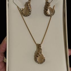 Peacock Necklace & Earrings 