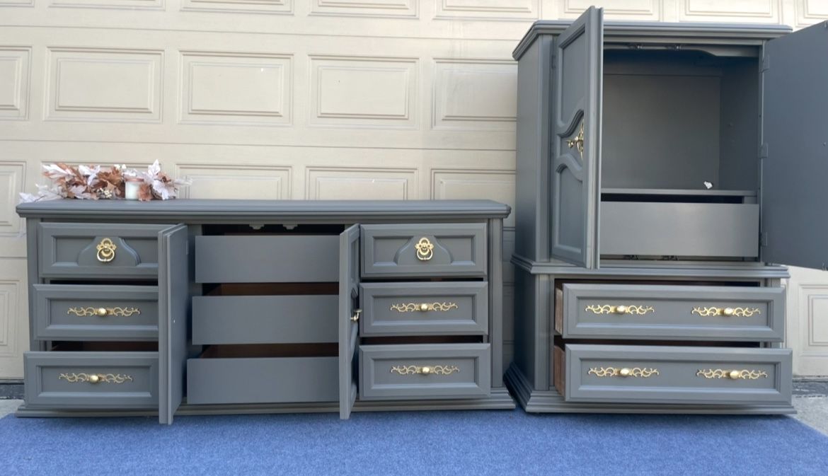 Sun-Mon Sale Beautiful 🥂 Bassett Grey Dresser & Chest 