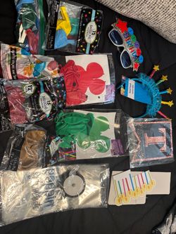Happy Birthday items, balloons, decor