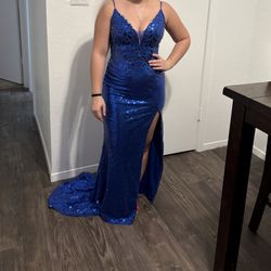 Blue Sparkly Prom Dress