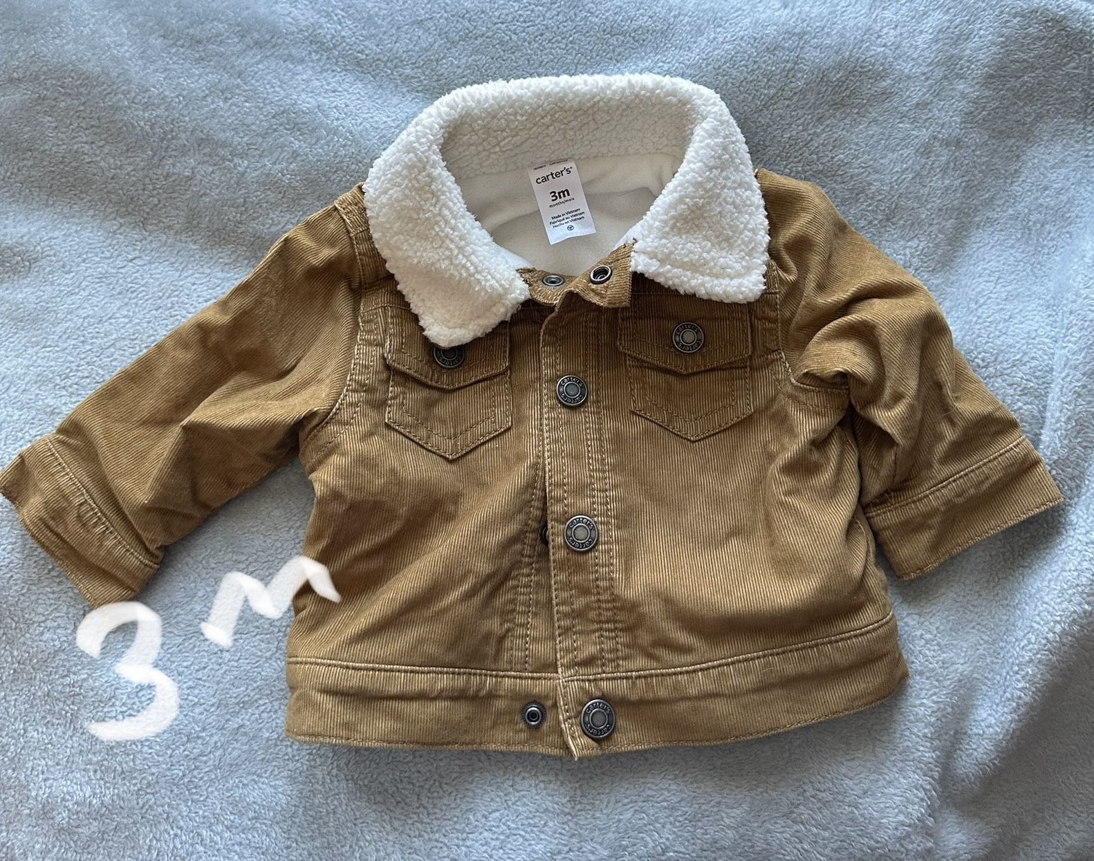3 Month Carters Brand Corduroy Fleece Lined Coat / Jacket - Super Cute - Outerwear