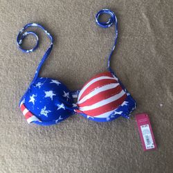 Womens XS Swim Top American Flag-Decatur And Tropical 