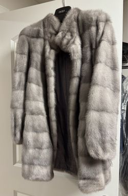 Fur coat natural mink gray