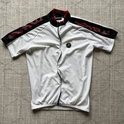 Castelli Women’s Black/White Athletic Zip Up Cycling Short Sleeve Jersey LARGE