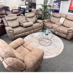 ⭐️New Manual Reclining Set /w . Get It Home Now For Only $49 And Pay Later