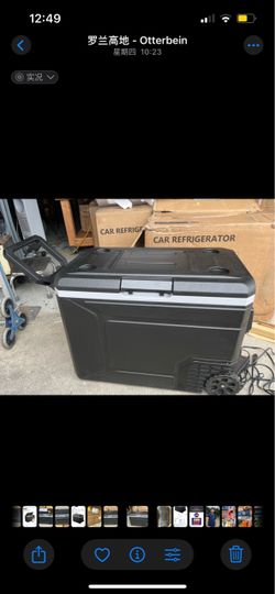 12V Refrigerator 85QT Portable Freezer with Wheels Electric Cooler, -4°F~68°F Car Fridge, 12/24V DC
