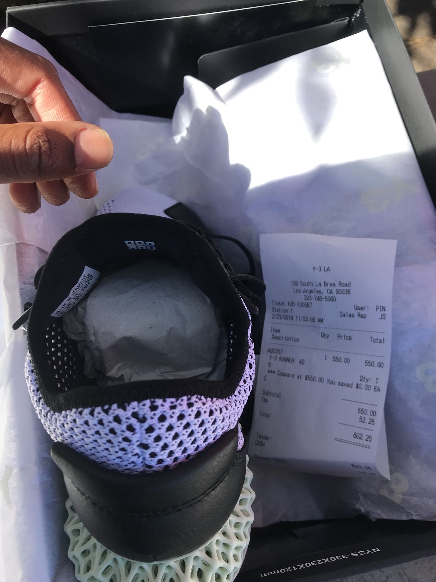 SIZE ADIDAS Y RUNNER 4D FUTURECRAFT