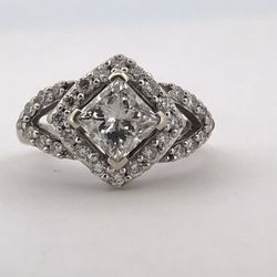 14k white gold 1.75ct Diamond ring size 5 