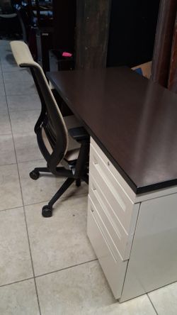 Espresso color top desk