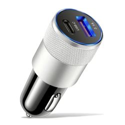 CAR CHARGER - DUAL CHARGING PORTS - USB-C & USB - UNIVERSAL / apple iphone