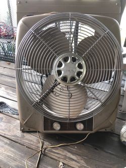 Vintage Sears Electric Reversible Twin Window Fan Mid Century Heavy Duty Works