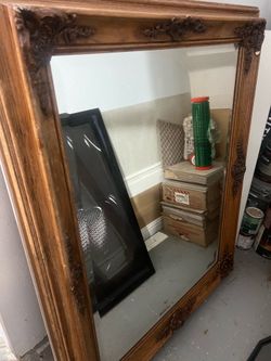 Antique wooden mirror