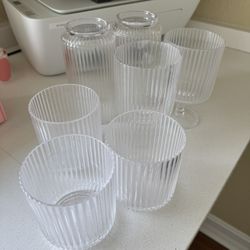 Set of 6 Clear Acrylic Glasses