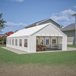 20x40ft Outdoor Heavy Duty Party Tent, Carport Wedding Event Shelter, Large Commercial Canopy with Removable Sidewalls, BBQ Wedding Tents with Storage