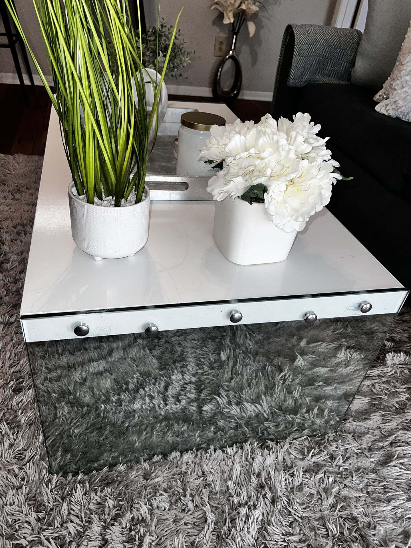 Coffee Table, Tempered Glass, Glossy White