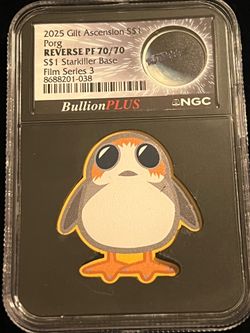 2025 Gilt Ascension SSt™ Porg REVERSE PF 70/70 S$1 Starkiller
