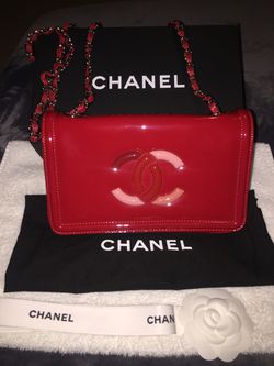 Chanel Red Patent Leather Lipstick Tote
